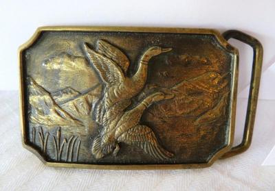 SOLID BRASS Belt Buckle USA