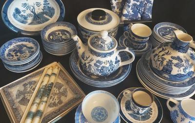 GIANT LOT OF BLUE AND WHITE CHINA 2