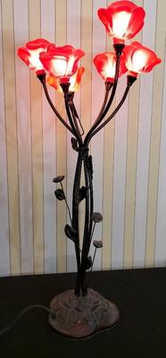 UNIQUE METAL RED ROSE LAMPS