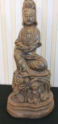 CONCRETE HINDU GODDESS STATUE 