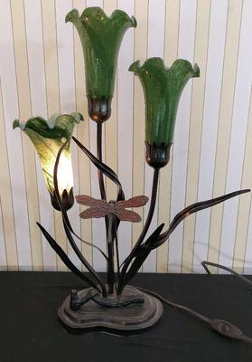 VINTAGE TIFFANY STYLE LUMINARIE TABLE LAMP #2