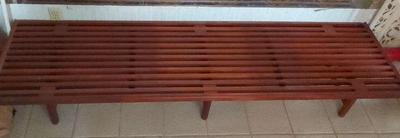 MID-CENTURY MODERN SLATTED BENCH