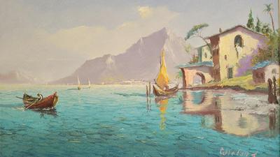 SERENE SEASCAPE PAINTING BY WIELATT 