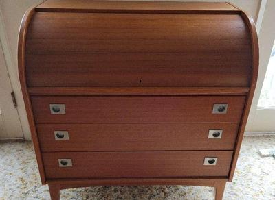 MID CENTURY MODERN ROLL TOP DESK
