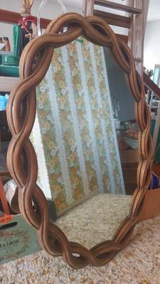 LARGE DECORATIVE BRADED ROPE MIRROR