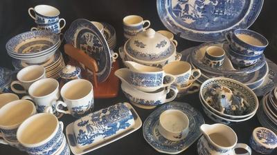 GIANT LOT OF BLUE AND WHITE CHINA 1