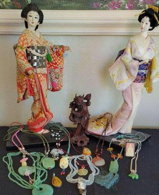 ASIAN DOLLS AND JADE NECKLACES 