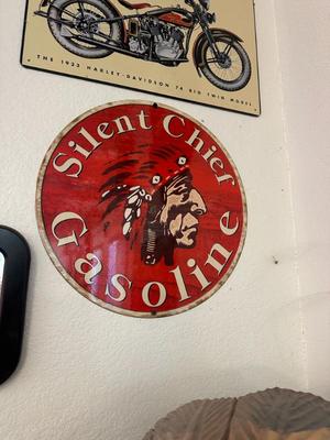 Sale Photo Thumbnail #126: Silent Chief Gasoline Sign