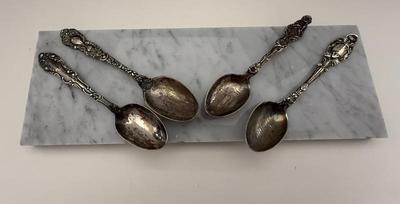 Lot (4) Vintage Souvenir Teaspoons