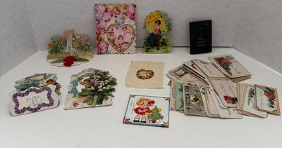 Lot Of Misc Valentines, Calling Cards And Christmas Card