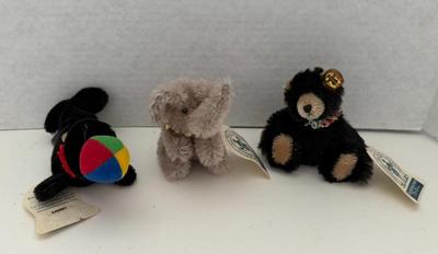 Lot Of (3) Knickerbocker Mohair Animals- Seal, Elephant & Bear
