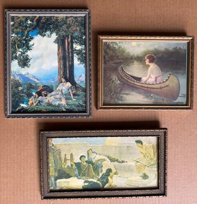Lot of (3) Vintage Framed Prints, Adelaide Hiebel "Sweet Solitude" & Others