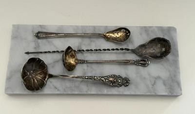 Lot (4) Vintage Misc Sterling Silver Spoons/Ladles, 63 Grams
