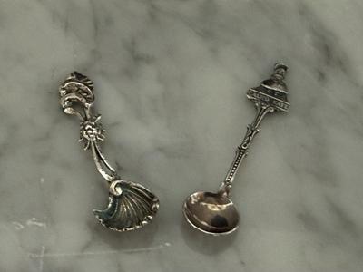 Vintage Salt Spoons- "Calico Kate" By Mesker Holland & Seashell