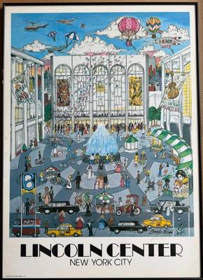 Large Framed & Signed Charles Fazzino "Lincoln Center, New York City" Print