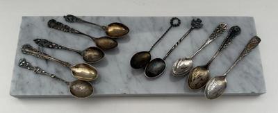 Lot (10) Vintage Demitasse Size Sterling Silver Spoons,  76 Grams