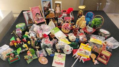 MINI DOLL FURNITURE AND DOLLS