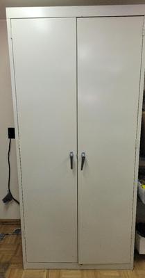 LARGE METAL STORAGE CABINET WITH ADJUSTABLE SHELVES 