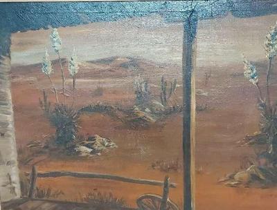 FRAMED ORIGINAL DESERT LANDSCAPE PAINTING BY JEAN THEAKER