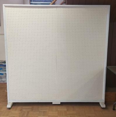 LARGE PEG/CORK BOARD WALL ON WHEELS