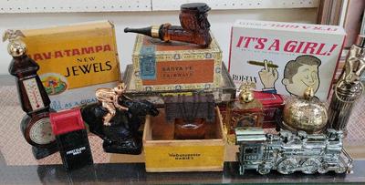 CIGAR BOXES AND AVON COLOGNE FOR MEN