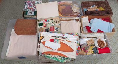 LARGE MYSTERY LOT OF FABRIC AND ACCESSORIES 