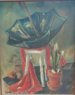 ORIGINAL UMBRELLA STILL LIFE PAINTING BY JEAN THEAKER 