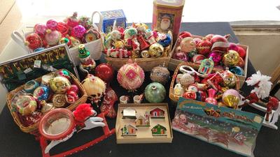 VINTAGE GLASS CHRISTMAS ORNAMENTS 