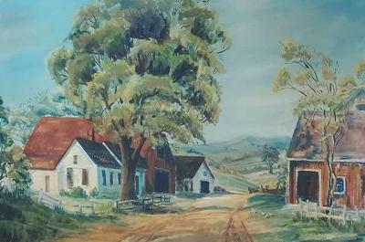 ORIGINAL RURAL COUNTY PAINTING BY JEAN THEAKER