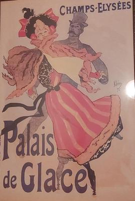 ICE PALACE, CHAMPS ELYSEES, PARIS, 1893 PRINT BY JULES CHERET