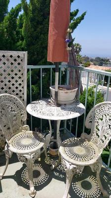 METAL PORCH TABLE AND CHAIRS 1