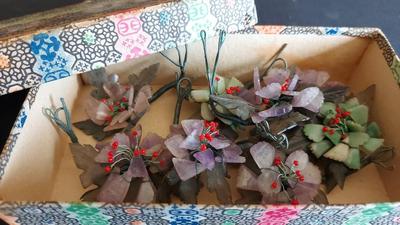 JADE FLOWER CARD HOLDERS FROM THE 1930s