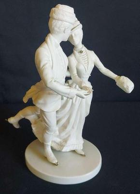 ENCHANTING RONALD VAN RUYCKEVELT LIMITED EDITION  "SKATING IN THE PARK" PORCELAIN FIGURINE 