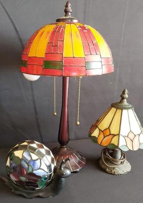 TRIP OF STAINED GLASS LAMPS