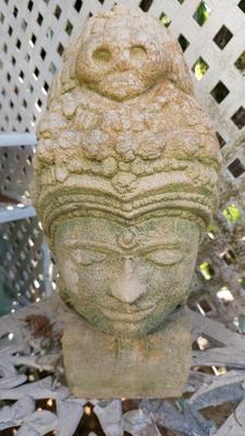 SOLID STONE SCULPTURE HEAD