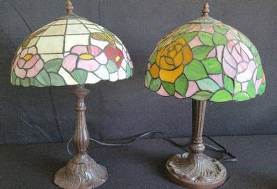 TWO TIFFANY STYLE LAMPS 