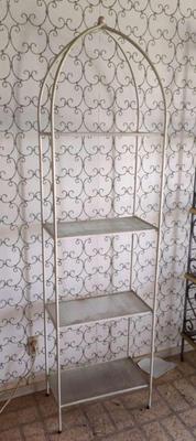 HEAVY GLASS AND METAL FOUR TIER STAND