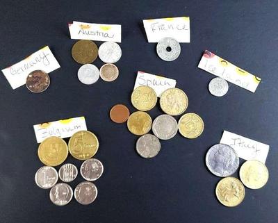 Coins iceland and europe