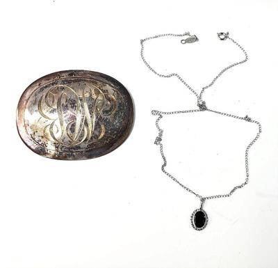 Sterling brooch and necklace