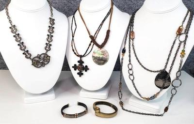 Costume jewelry necklaces and 2 bracelets