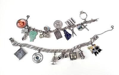 Charm bracelets with some sterling charms