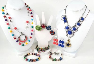 Colorful costume jewelry