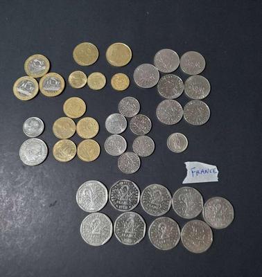 Coins spain france, ireland, aruba