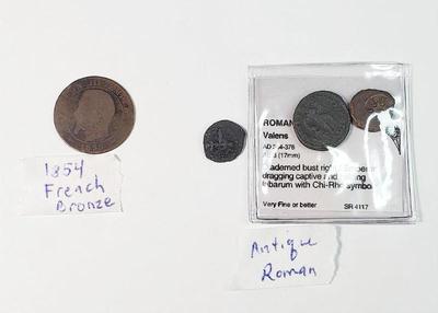 Antique roman and french coins