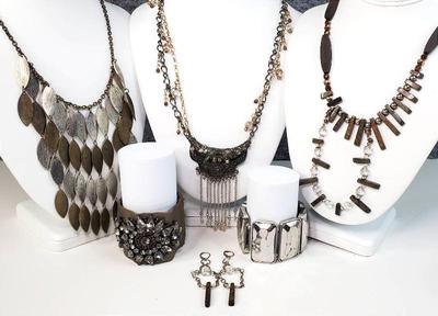 Costume jewelry brown tones