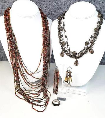Costume jewelry red orange shades