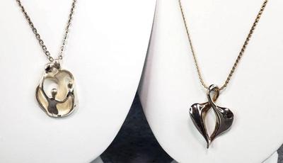Sterling family charm and costume jewelry necklaces