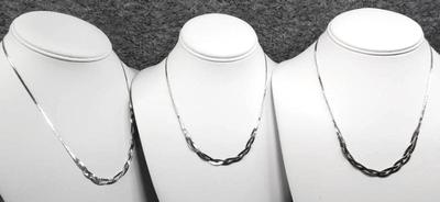 3 braided sterling necklaces