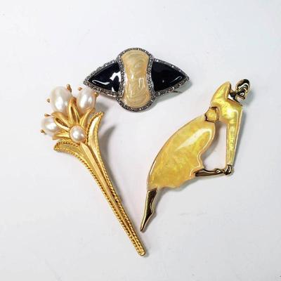 3 brooches
