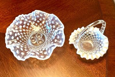 Fenton Hobnail Bowl and Basket